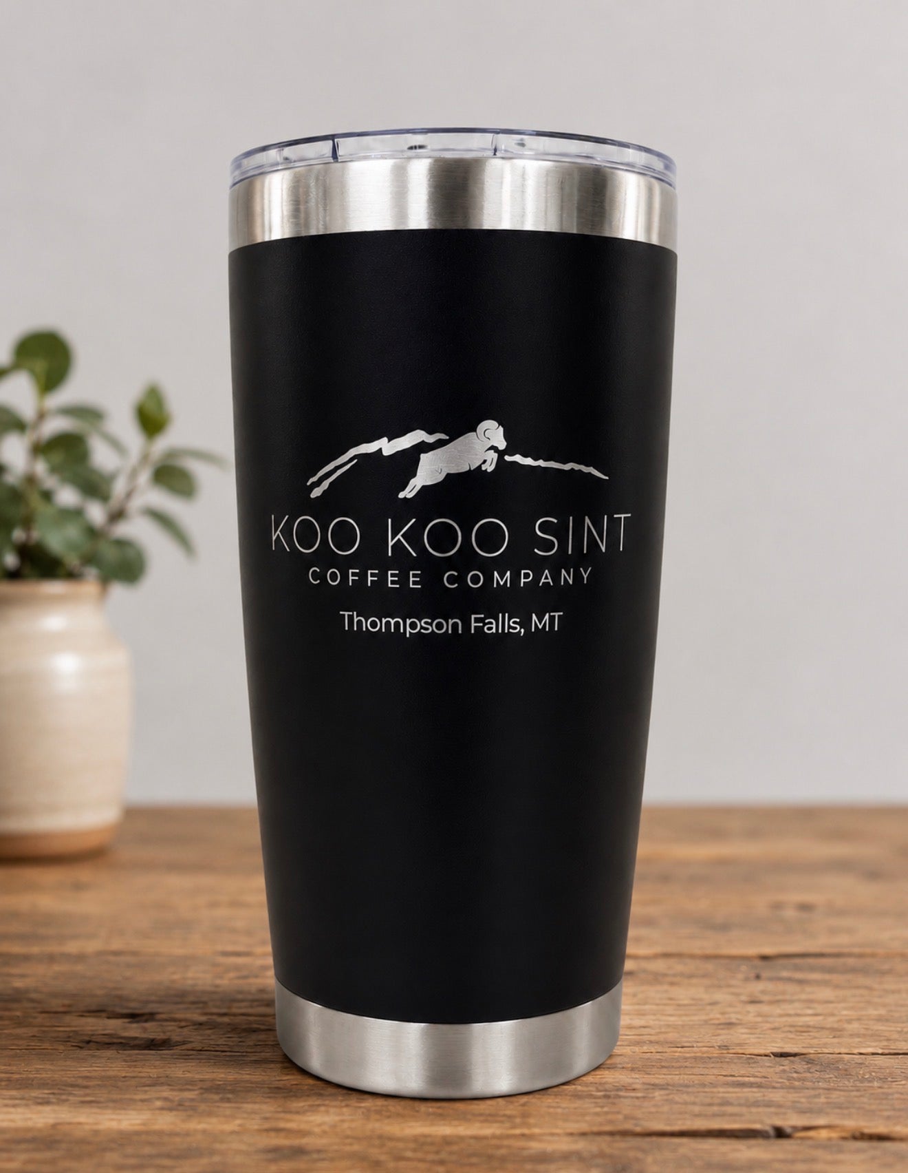 Black Engraved Coffee Tumbler 20oz