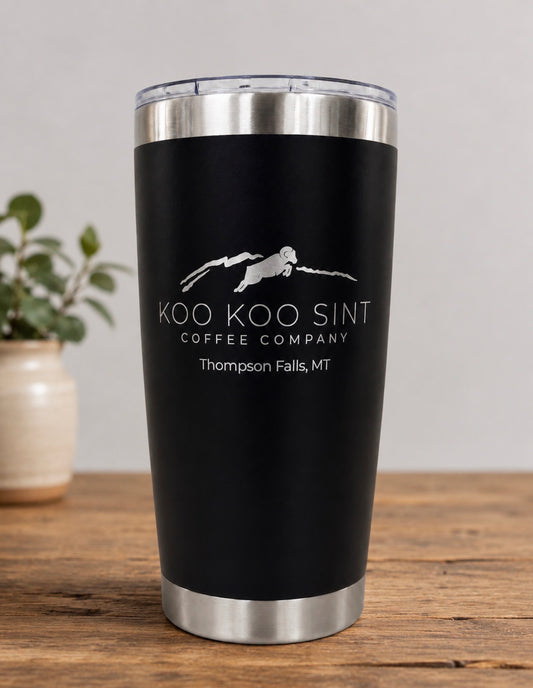 Black Engraved Coffee Tumbler 20oz